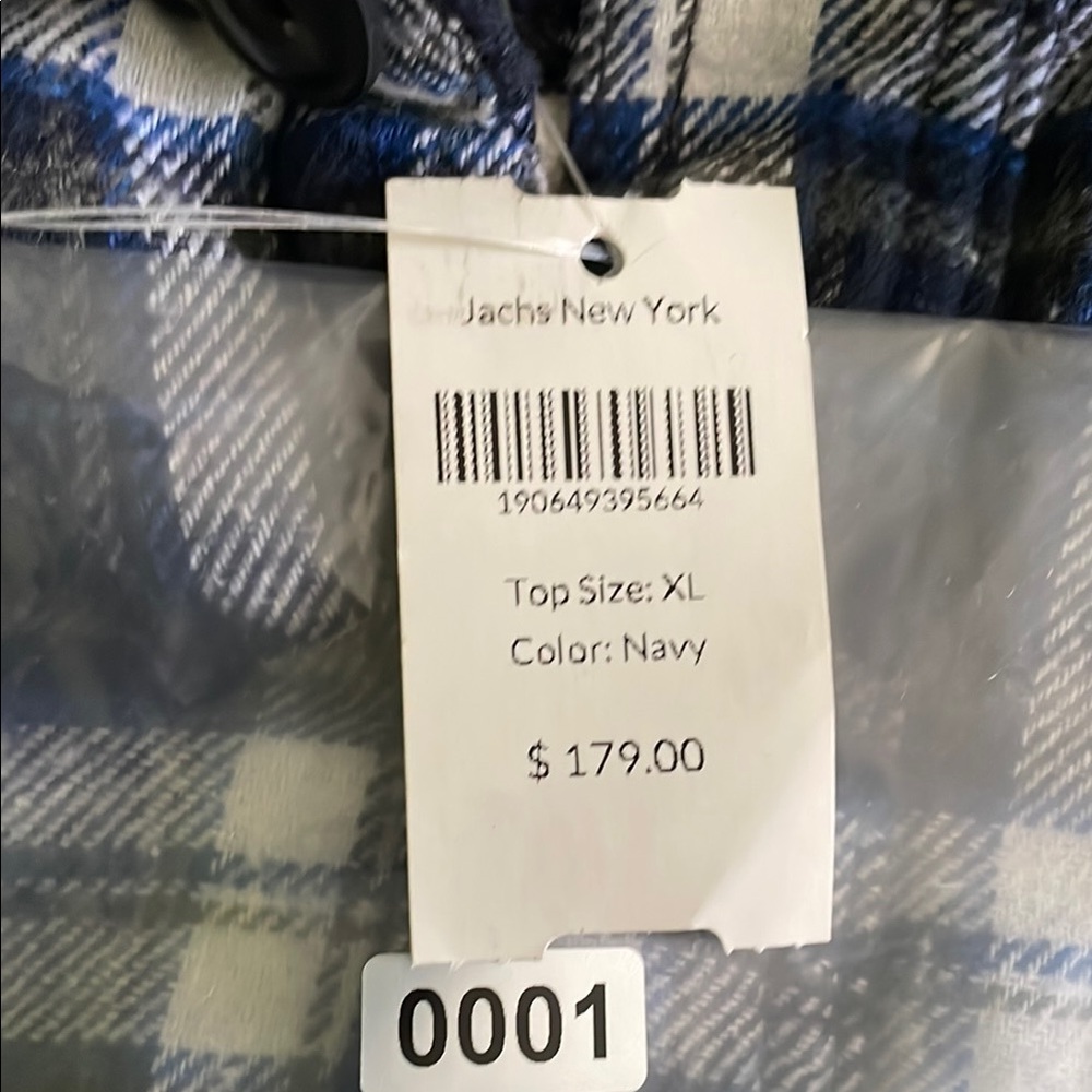 Jachs New York Navy Plaid Shirt XL